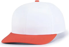 Pacific Headwear P322 Poly/Cotton Snapback Cap - White Orange - White Orange / 6 1/2’’ - 7’’