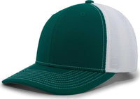 Pacific Headwear P365 Air Mesh Sideline Cap - Dark Green White Dark Green - Forest / 7’’ - 7 7/8’’