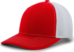 Pacific Headwear P365 Air Mesh Sideline Cap - Red White Red - Red / 7’’ - 7 7/8’’