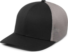 Pacific Headwear P401 Fusion Trucker Cap - Black Graphite Black - Black Dark Gray / 6 1/2’’ 7’’