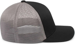 Pacific Headwear P401 Fusion Trucker Cap - Black Graphite Black