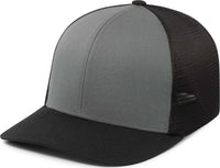 Pacific Headwear P401 Fusion Trucker Cap - Graphite Black Black - Dark Gray Black / 6 1/2’’ 7’’