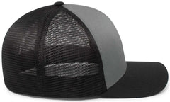 Pacific Headwear P401 Fusion Trucker Cap - Graphite Black Black