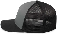 Pacific Headwear P401 Fusion Trucker Cap - Graphite Black Black