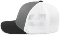 Pacific Headwear P401 Fusion Trucker Cap - Graphite White Black