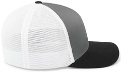 Pacific Headwear P401 Fusion Trucker Cap - Graphite White Black