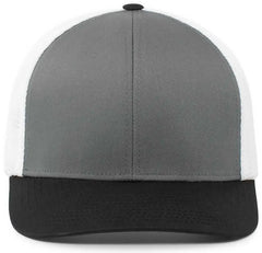 Pacific Headwear P401 Fusion Trucker Cap - Graphite White Black