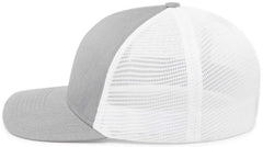 Pacific Headwear P401 Fusion Trucker Cap - Heather Grey White Heather Grey