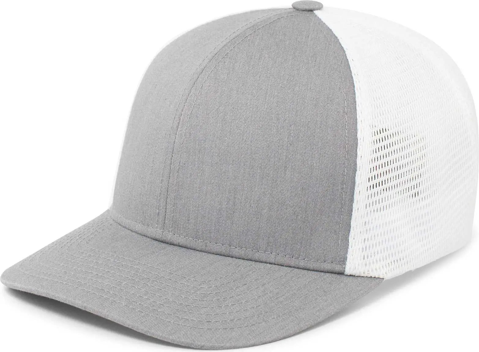 Pacific Headwear P401 Fusion Trucker Cap - Heather Grey White Heather Grey - Gray white / 6 1/2’’ 7’’
