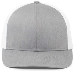 Pacific Headwear P401 Fusion Trucker Cap - Heather Grey White Heather Grey