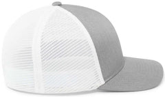 Pacific Headwear P401 Fusion Trucker Cap - Heather Grey White Heather Grey