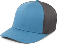 Pacific Headwear P401 Fusion Trucker Cap - Ocean Blue Lt Charcoal Ocean Blue - Blue Gray / 6 1/2’’ 7’’