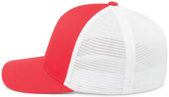 Pacific Headwear P401 Fusion Trucker Cap - Red White Red