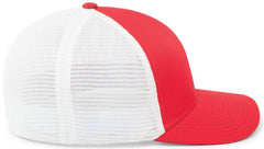 Pacific Headwear P401 Fusion Trucker Cap - Red White Red
