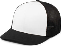 Pacific Headwear P401 Fusion Trucker Cap - White Black Black - White Black / 6 1/2’’ 7’’