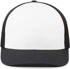 Pacific Headwear P401 Fusion Trucker Cap - White Navy Navy