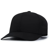 Pacific Headwear P413 Lightweight Perforated Snapback - Black - Black / 7’’ - 7 7/8’’