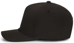 Pacific Headwear P421 Weekender Cap - Black Black White - Black White / 7’’ 7 7/8’’