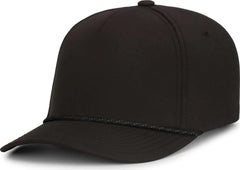 Pacific Headwear P421 Weekender Cap - Black Black White - Black White / 7’’ 7 7/8’’