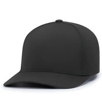 Pacific Headwear P424 Weekender Perforated Snapback Cap - Black - Black / 7’’ - 7 7/8’’