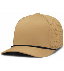 Pacific Headwear P424 Weekender Perforated Snapback Cap - Buck Black - Buck Black / 7’’ - 7 7/8’’