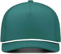 Pacific Headwear P424 Weekender Perforated Snapback Cap - Dark Teal White - Dark Teal White / 7’’ - 7 7/8’’