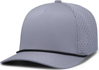 Pacific Headwear P424 Weekender Perforated Snapback Cap - Graphite Black - Dark Gray Black / 7’’ 7 7/8’’