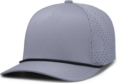 Pacific Headwear P424 Weekender Perforated Snapback Cap - Graphite Black - Dark Gray Black / 7’’ 7 7/8’’
