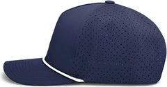Pacific Headwear P424 Weekender Perforated Snapback Cap - Navy White - Navy White / 7’’ 7 7/8’’