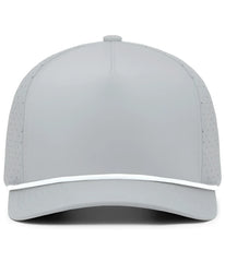 Pacific Headwear P424 Weekender Perforated Snapback Cap - Silver White - Silver White / 7’’ - 7 7/8’’