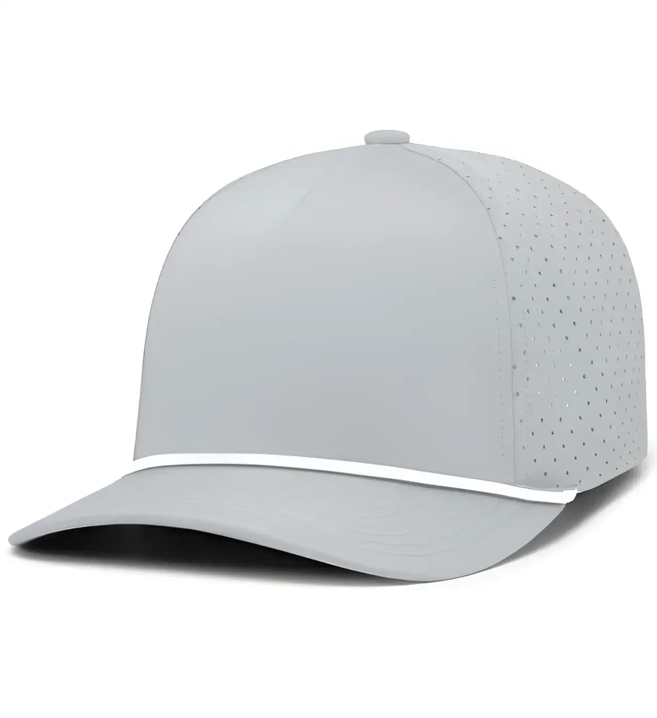 Pacific Headwear P424 Weekender Perforated Snapback Cap - Silver White - Silver White / 7’’ - 7 7/8’’