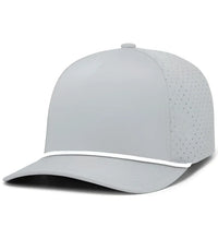 Pacific Headwear P424 Weekender Perforated Snapback Cap - Silver White - Silver White / 7’’ - 7 7/8’’