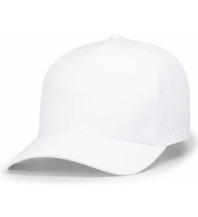 Pacific Headwear P424 Weekender Perforated Snapback Cap - White - White / 7’’ - 7 7/8’’