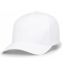 Pacific Headwear P424 Weekender Perforated Snapback Cap - White - White / 7’’ - 7 7/8’’