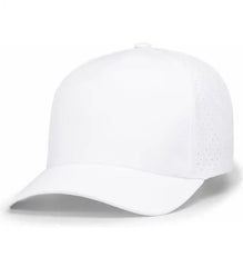 Pacific Headwear P424 Weekender Perforated Snapback Cap - White - White / 7’’ - 7 7/8’’