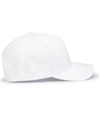 Pacific Headwear P424 Weekender Perforated Snapback Cap - White - White / 7’’ - 7 7/8’’