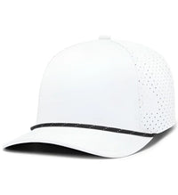 Pacific Headwear P424 Weekender Perforated Snapback Cap - White Black White - White Black White / 7’’ - 7 7/8’’