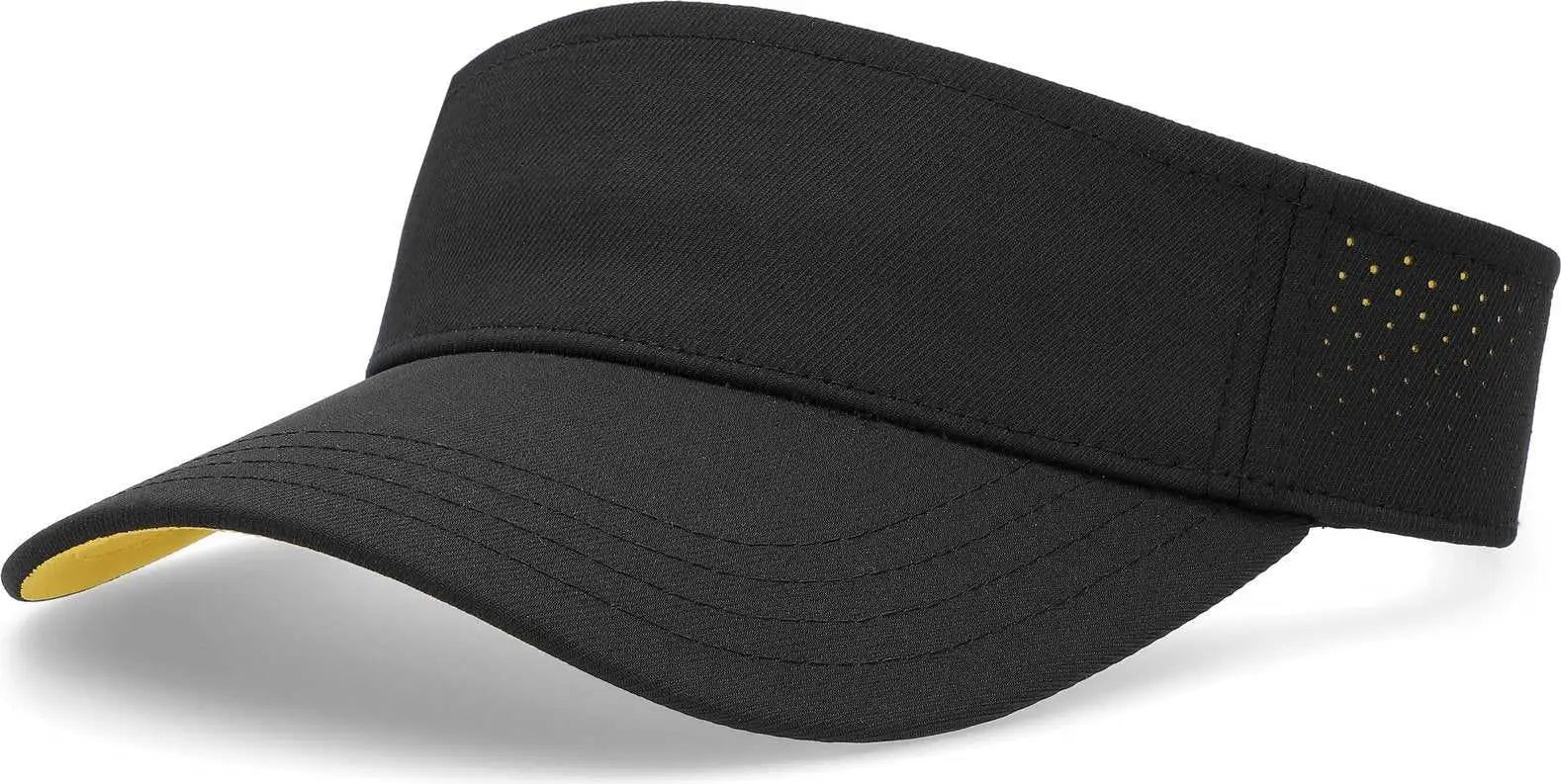 Pacific Headwear P500 Perforated Coolcore Visor - Black Gold - Black Gold / 7’’ - 7 7/8’’