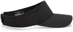 Pacific Headwear P500 Perforated Coolcore Visor - Black Red - Black Red / 7’’ - 7 7/8’’