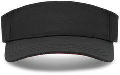 Pacific Headwear P500 Perforated Coolcore Visor - Black Red - Black Red / 7’’ - 7 7/8’’