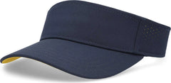 Pacific Headwear P500 Perforated Coolcore Visor - Navy Gold - Navy Gold / 7’’ - 7 7/8’’