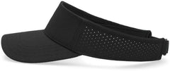 Pacific Headwear P500 Perforated Visor Powered By Coolcore - Black White - Black White / 7’’ - 7 7/8’’