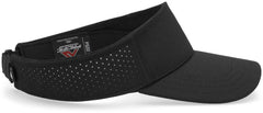 Pacific Headwear P500 Perforated Visor Powered By Coolcore - Black White - Black White / 7’’ - 7 7/8’’