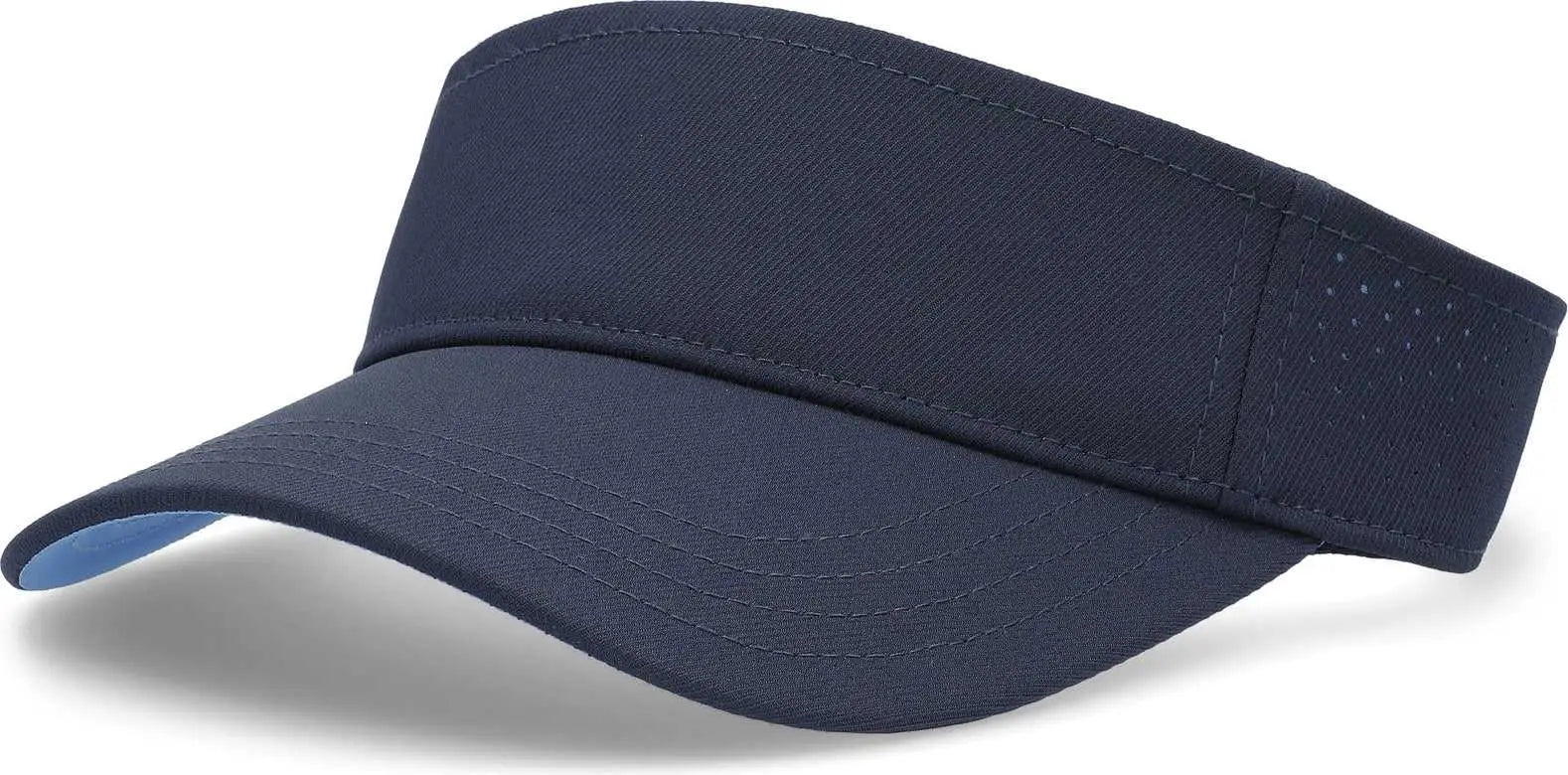 Pacific Headwear P500 Perforated Visor Powered By Coolcore - Navy Columbia Blue - Navy Columbia Blue / 7’’ - 7 7/8’’