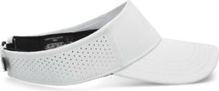 Pacific Headwear P500 Perforated Visor Powered By Coolcore - White Black - White Black / 7’’ - 7 7/8’’
