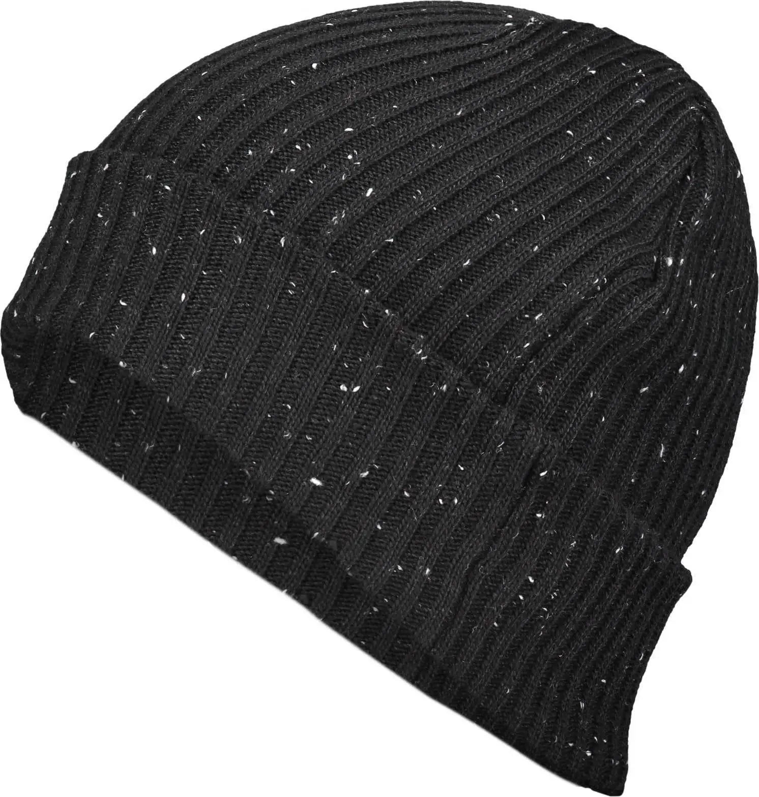 Pacific Headwear P600K Tweed Beanie - Black - Black / 7’’ - 7 7/8’’