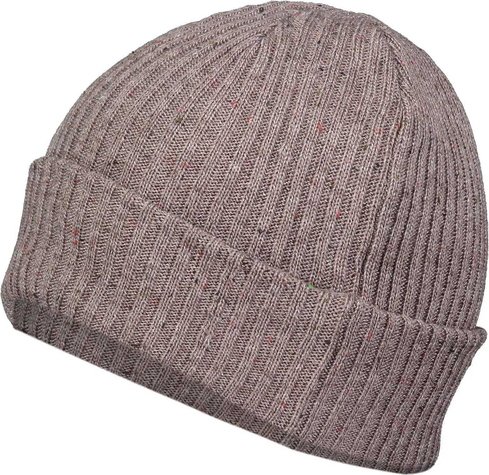 Pacific Headwear P600K Tweed Beanie - Walnut - Gray / 7’’ - 7 7/8’’