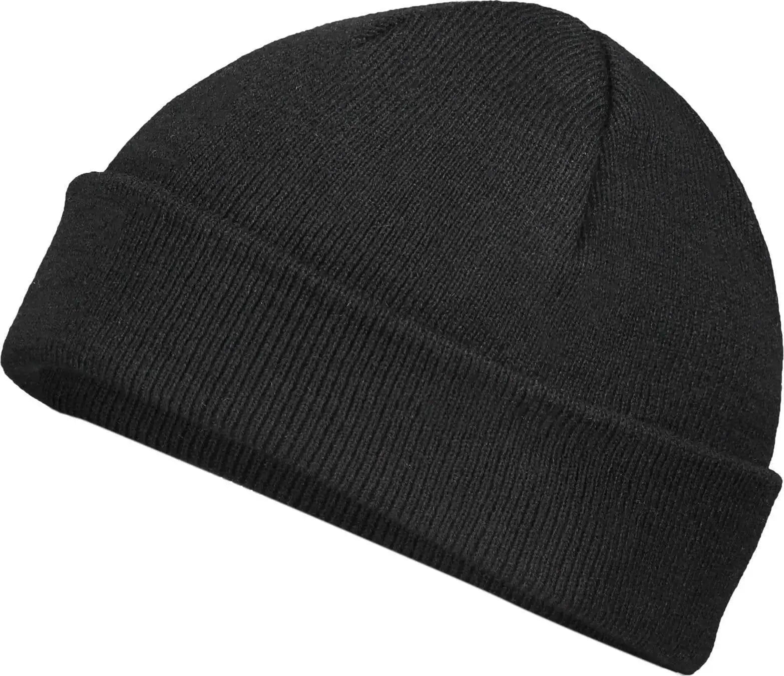 Pacific Headwear P603K Fisherman Beanie - Black - Black / 7’’ - 7 7/8’’