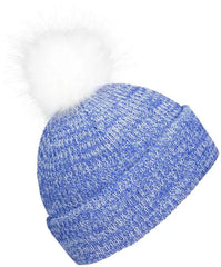 Pacific Headwear P604K Faux Fur Pom Beanie - Royal White - Royal White / 7’’ - 7 7/8’’