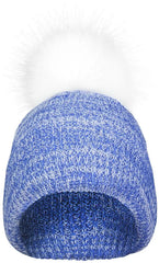 Pacific Headwear P604K Faux Fur Pom Beanie - Royal White - Royal White / 7’’ - 7 7/8’’